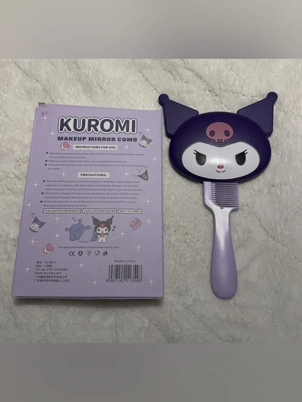 Kuromi Kids Mirror & Comb Set - Purple